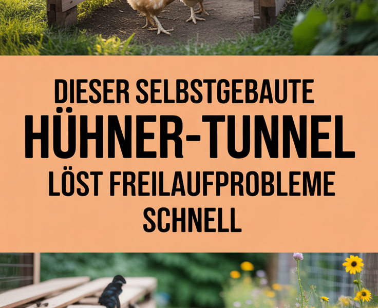 Dieser selbstgebaute Hühner-Tunnel löst Freilaufprobleme schnell