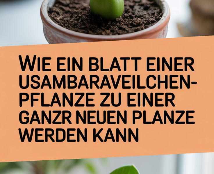 Wie ein Blatt einer Usambaraveilchen-Pflanze zu einer ganz neuen Pflanze werden kann