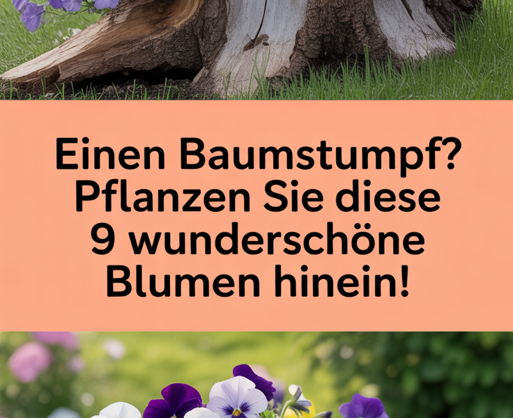 Einen Baumstumpf? Pflanzen Sie diese 9 wunderschöne Blumen hinein!