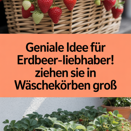 Geniale Idee für Erdbeer-Liebhaber! Ziehen Sie sie in Wäschekörben groß