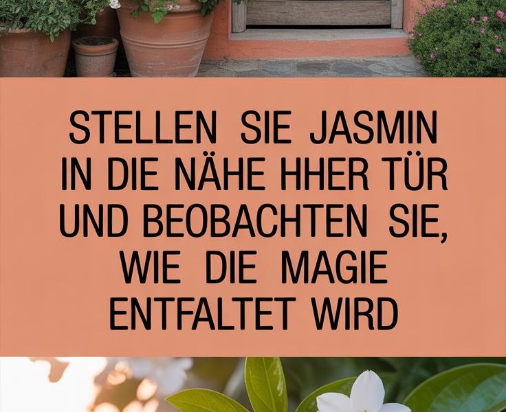 Stellen Sie Jasmin in die Nähe Ihrer Tür und beobachten Sie, wie die Magie entfaltet wird