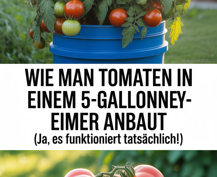 Wie man Tomaten in einem 5-Gallonen-Eimer anbaut (Ja, es funktioniert tatsächlich!)